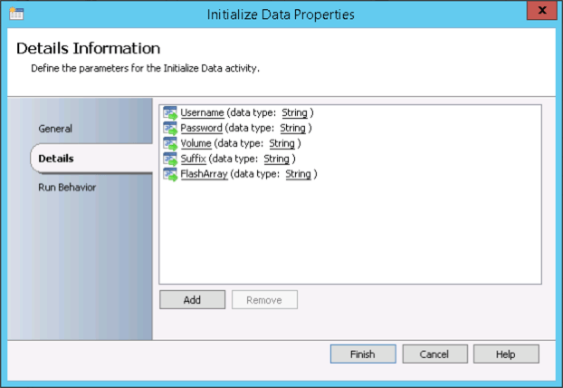 InitializeData Parameters