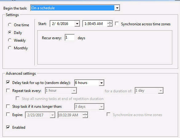 sDelete Task Schedule 