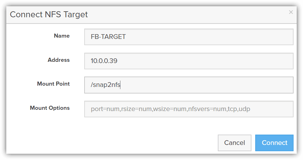 Connecy NFS Target