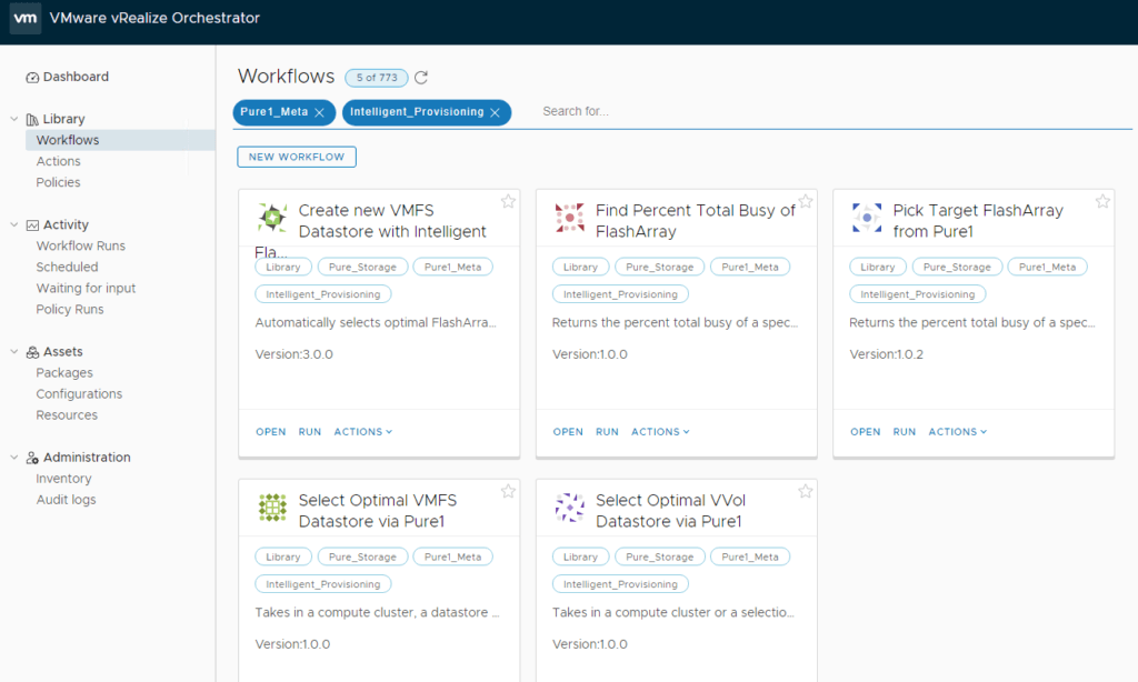 vRealize Orchestrator Pure Plugin