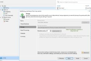 Creating a Veeam Backup Job