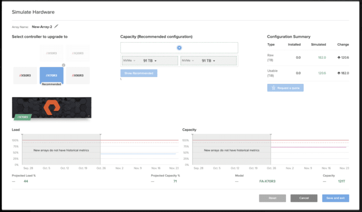 Recommendation on properly sized array for capacity planning