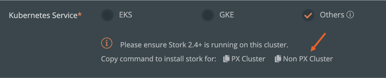 Portworx - Copying Stork installation command