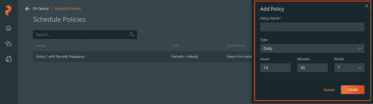 PX-Backup － Schedule Policies