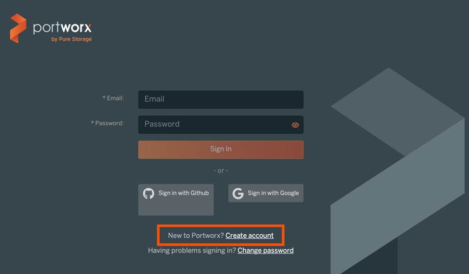 Portworx - Create Account