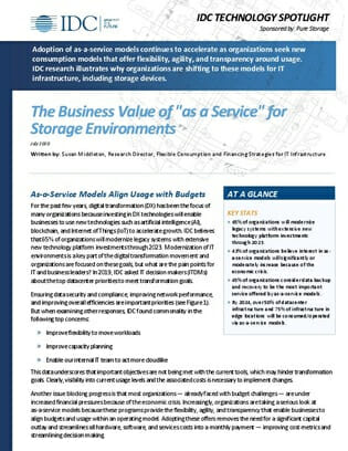 IDC Report: Business Value of "as aService"for Storage Environments