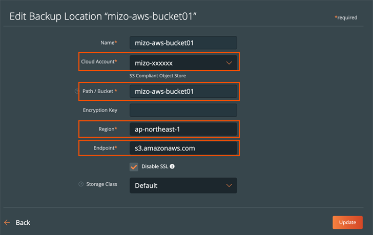 PX-Backup - Backup Location